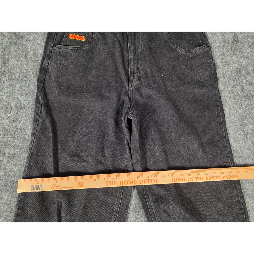 Zumiez Empyre Relax Skate Jeans Mens Washed Black Baggy Wide Leg Raw Hem Denim - Picture 9 of 12